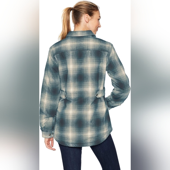 Carhartt Women's Hubbard Sherpa Lined Shirt Jacket - Balsam Green - Picture 2 of 8